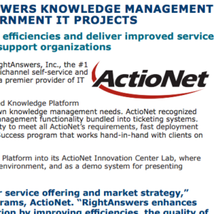 ActioNet Featured in Cloud-based Knowledge Management Success Story