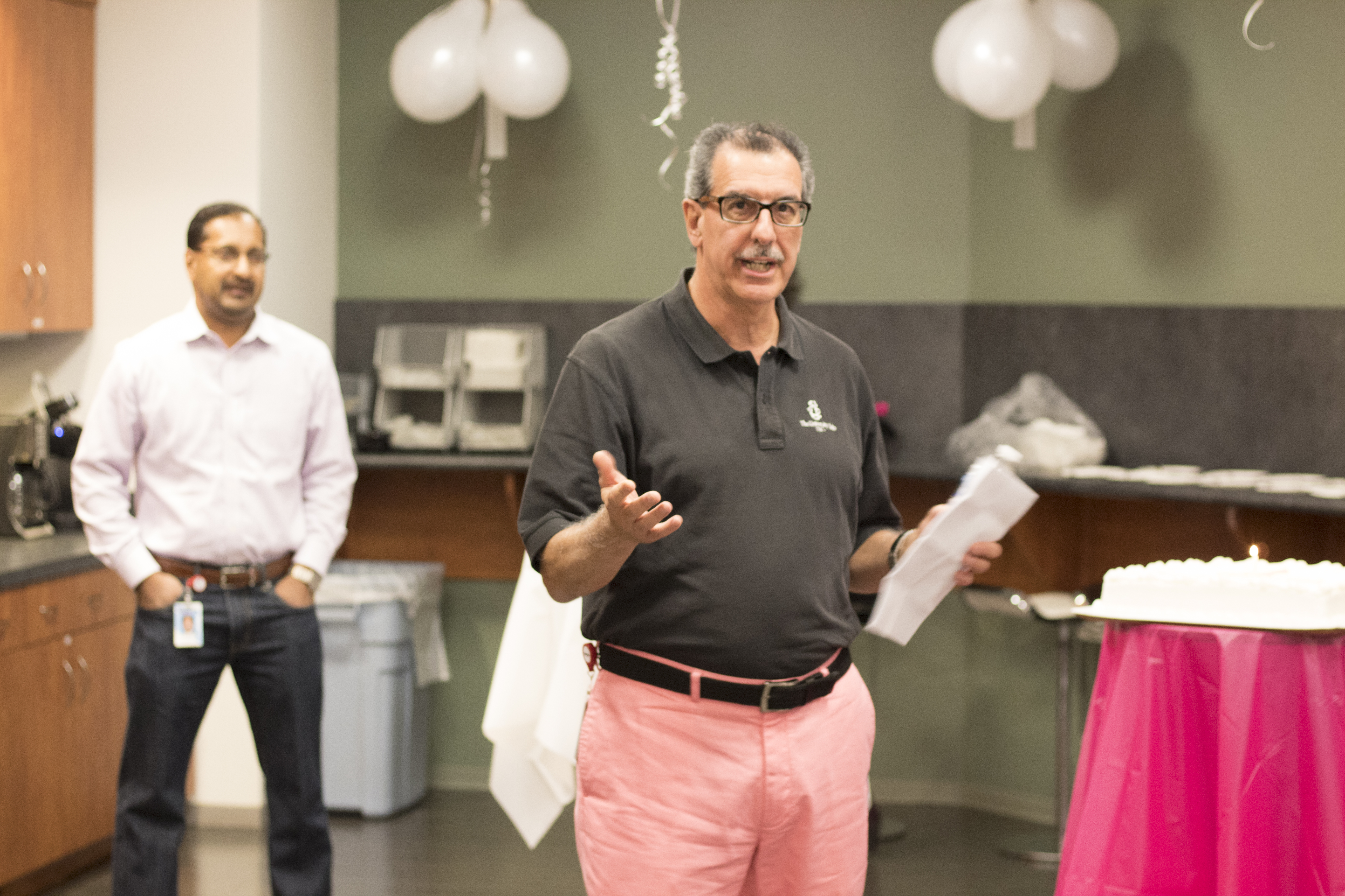 ActioNeter Fred M. wore pink to our Breast Cancer Awareness event and spoke about breast cancer detection to attendees.