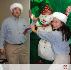 Ashley Chen and Jeff Abish celebrate ActioNet's first holiday