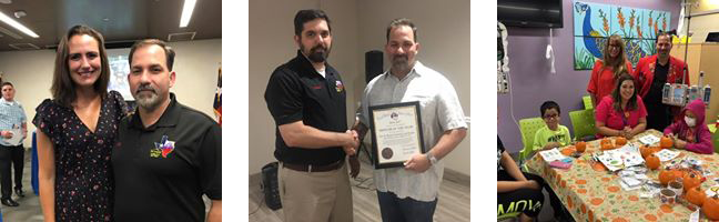 Pictured is Eric B. at the Head for the Cure, Smile Bags, and Officer of the Year olunteer events