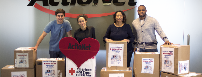 ActioNeters Pose with American Red Cross Clothing Donations