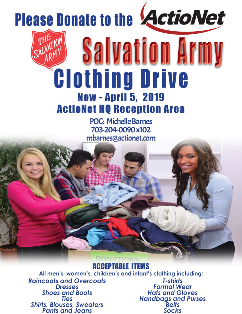 ActioNet 2019 Winter Clothing Drive Flyer, Now through April 5th