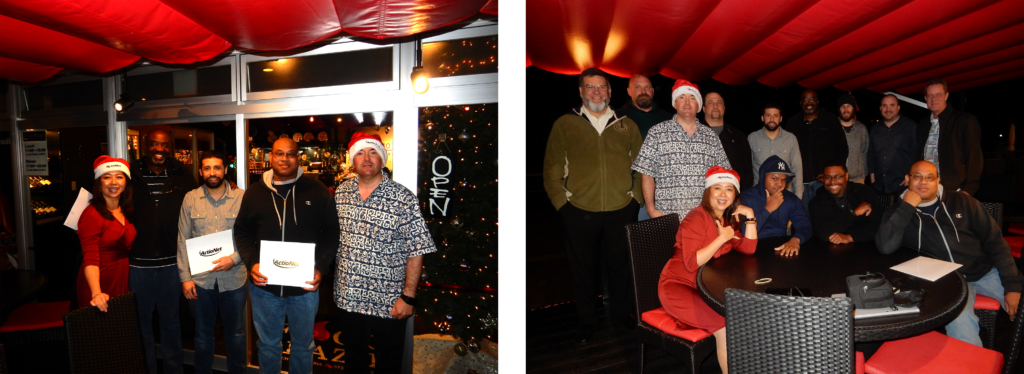 Okinawa ActioNeters Received Awards (left) and Celebrated hard work (right) at the Winter Party