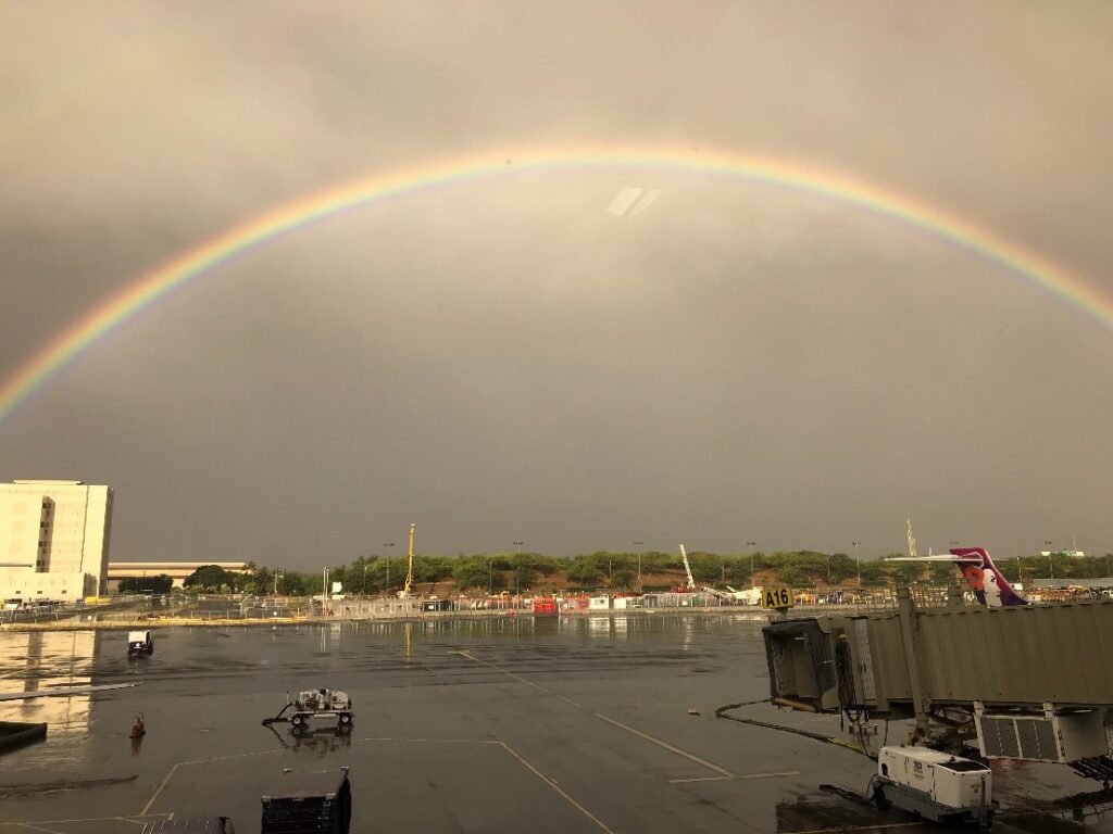 ActioNet Team Dinner Concluded with a Rainbow over Honolulu