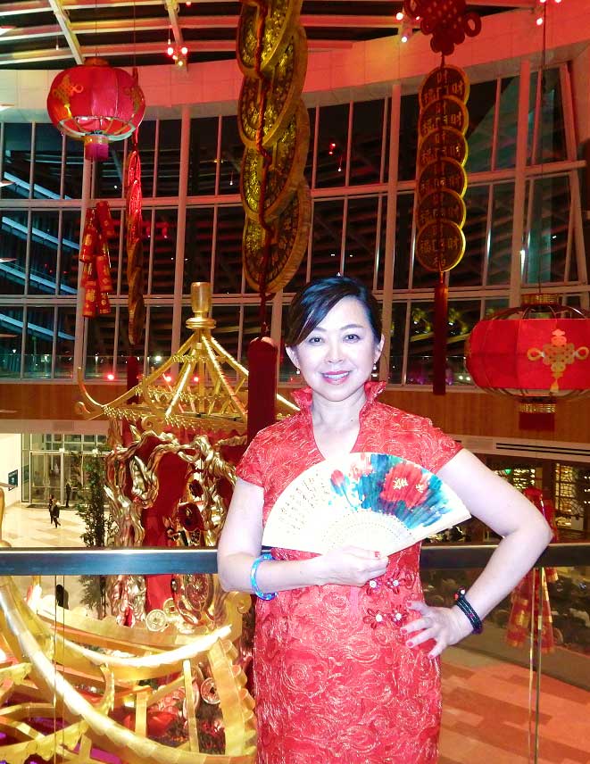 CEO Ashley Chen in a Traditional Dress at the 2020 Winter Party