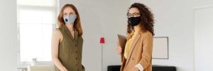 Employees wearing masks in the workplace