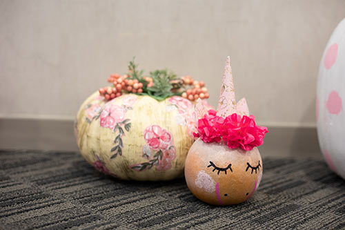 Flower Pumpkin and Unicorn Pumpkin