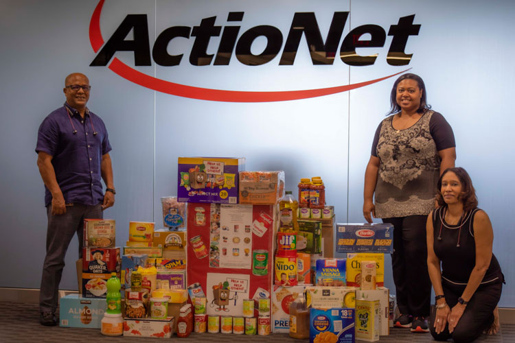 Charity Organizers show off Food Donation